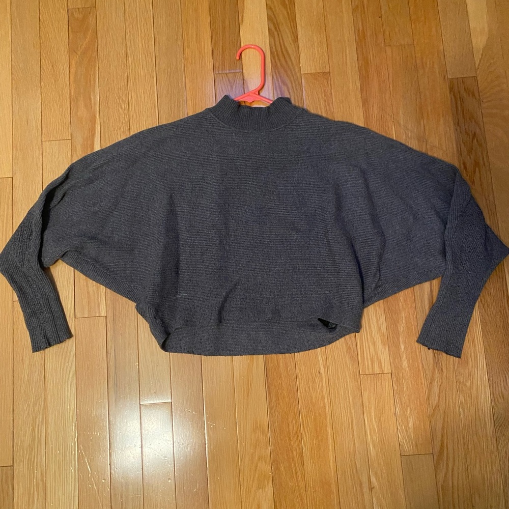Gray, Slightly Cropped Turtleneck Sweater from ZARA In Size Medium